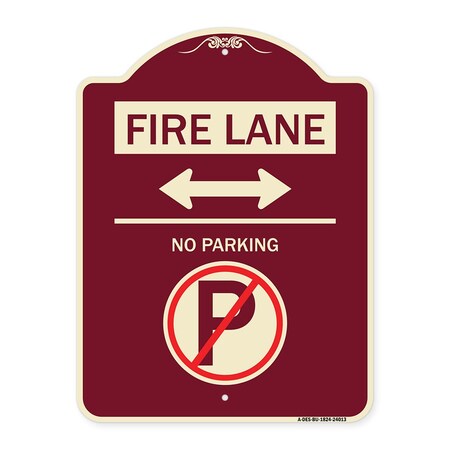 Signmission Fire Lane No Parking Heavy-Gauge Aluminum Architectural Sign, 24" x 18", BU-1824-24013 A-DES-BU-1824-24013